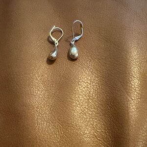 Chic Silver 925 Teardrop Earrings 1.5 inches pierced
